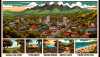 An image portraying Sierra Leone in a comic style. Include typical local houses, landscapes and landmarks. Incorporate the thriving markets, magnificent mountains, beautiful beaches, and bustling city streets. Add plentiful tropical forests teeming with diverse wildlife. Ensure to feature the vibrant culture and welcoming people of Sierra Leone, demonstrating their daily life activities.