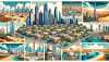 صوّر دولة الإمارات العربية المتحدة بأسلوب كوميدي، مع عرض منازل محلية نموذجية ومناظر طبيعية ومعالم جذب مثل الكثبان الرملية والأبراج الحديثة والأسواق التقليدية.
